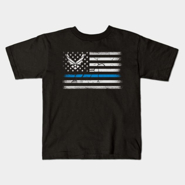 Air Force Classic Military Tee U.S Flag Patriotic Military Army Mens Kids T-Shirt by Otis Patrick